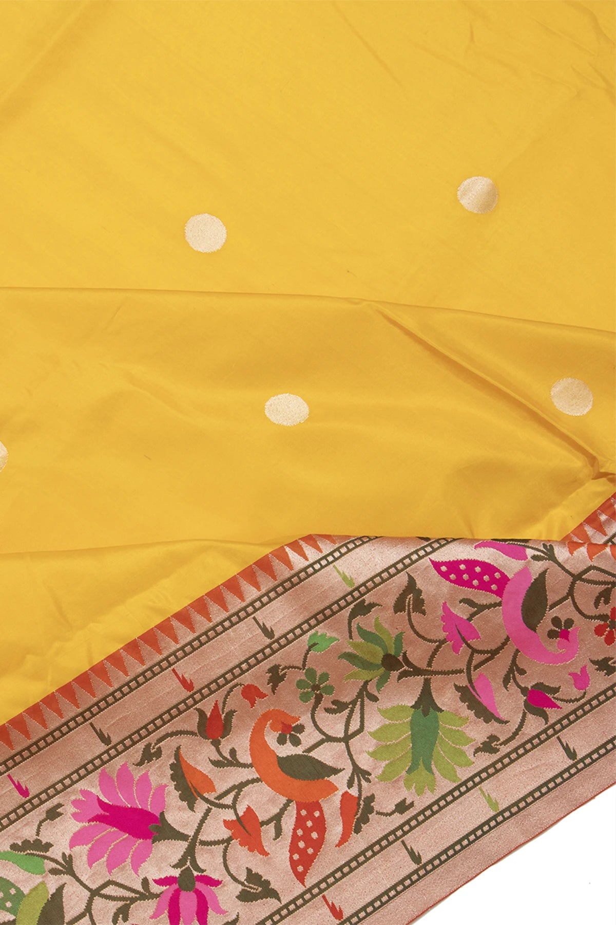 Banarasi Silk Butta Yellow Saree