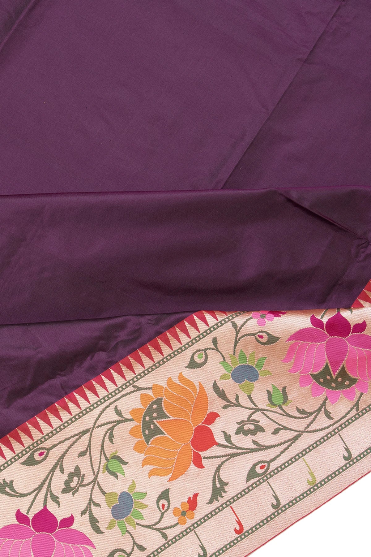 Banarasi Silk Plain Purple Saree