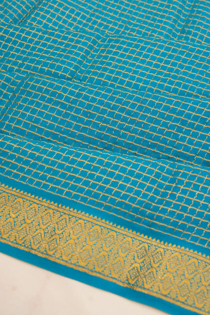 georgette-crepe-checks-blue-saree-with-kalamkari-border-1215372832