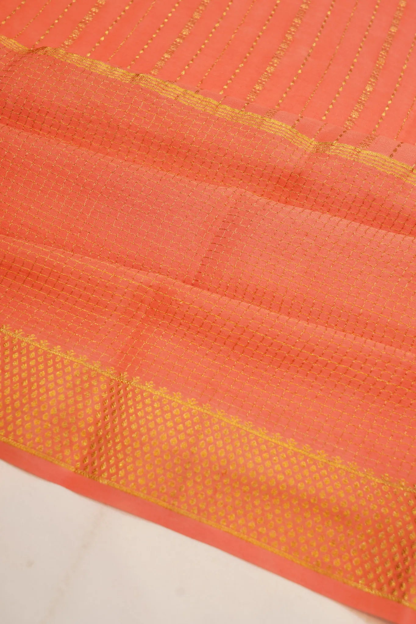 georgette-crepe-half-and-half-peach-saree-with-kalamkari-pallu-1215372837