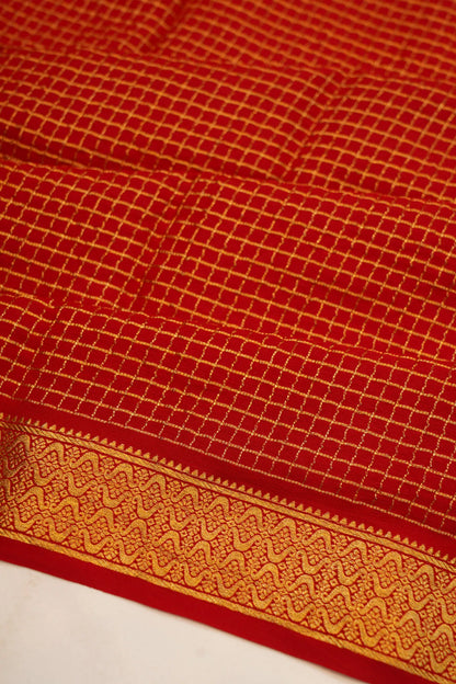 georgette-crepe-checks-maroon-saree-with-kalamkari-border-1215372841