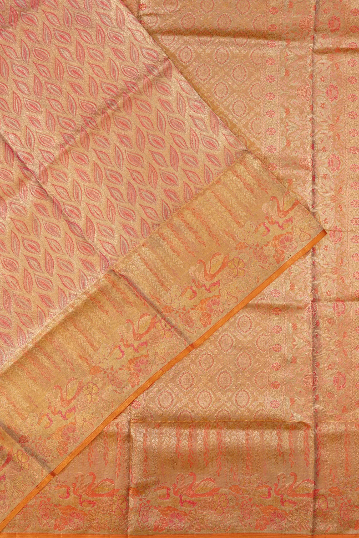 Taranga Kanchi Silk Tissue Brocade Gold Saree