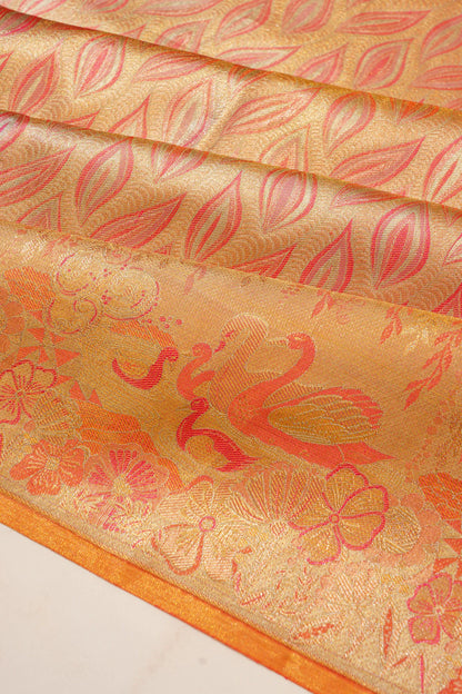 Taranga Kanchi Silk Tissue Brocade Gold Saree