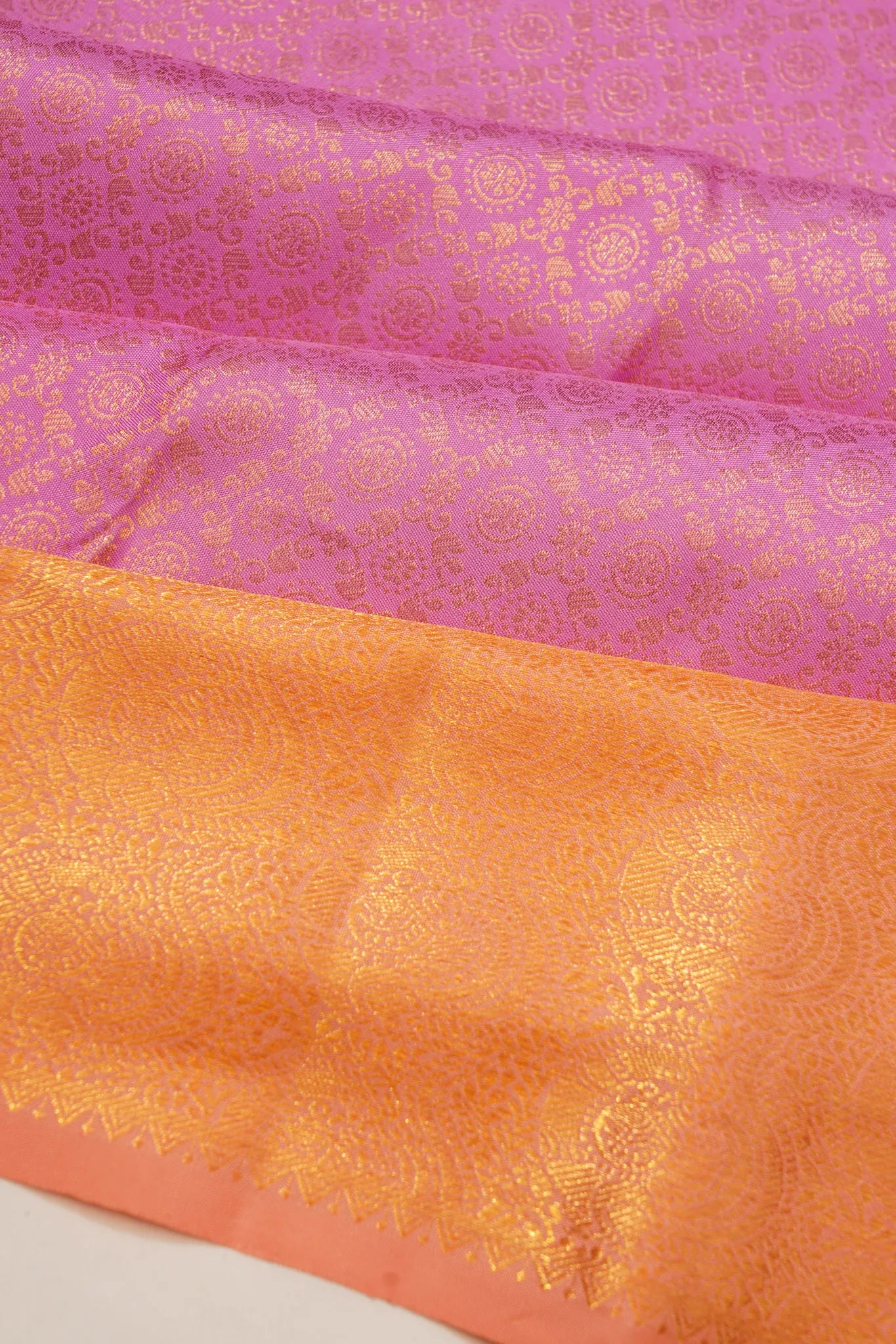 Kanchipuram Silk Brocade Lavender Saree