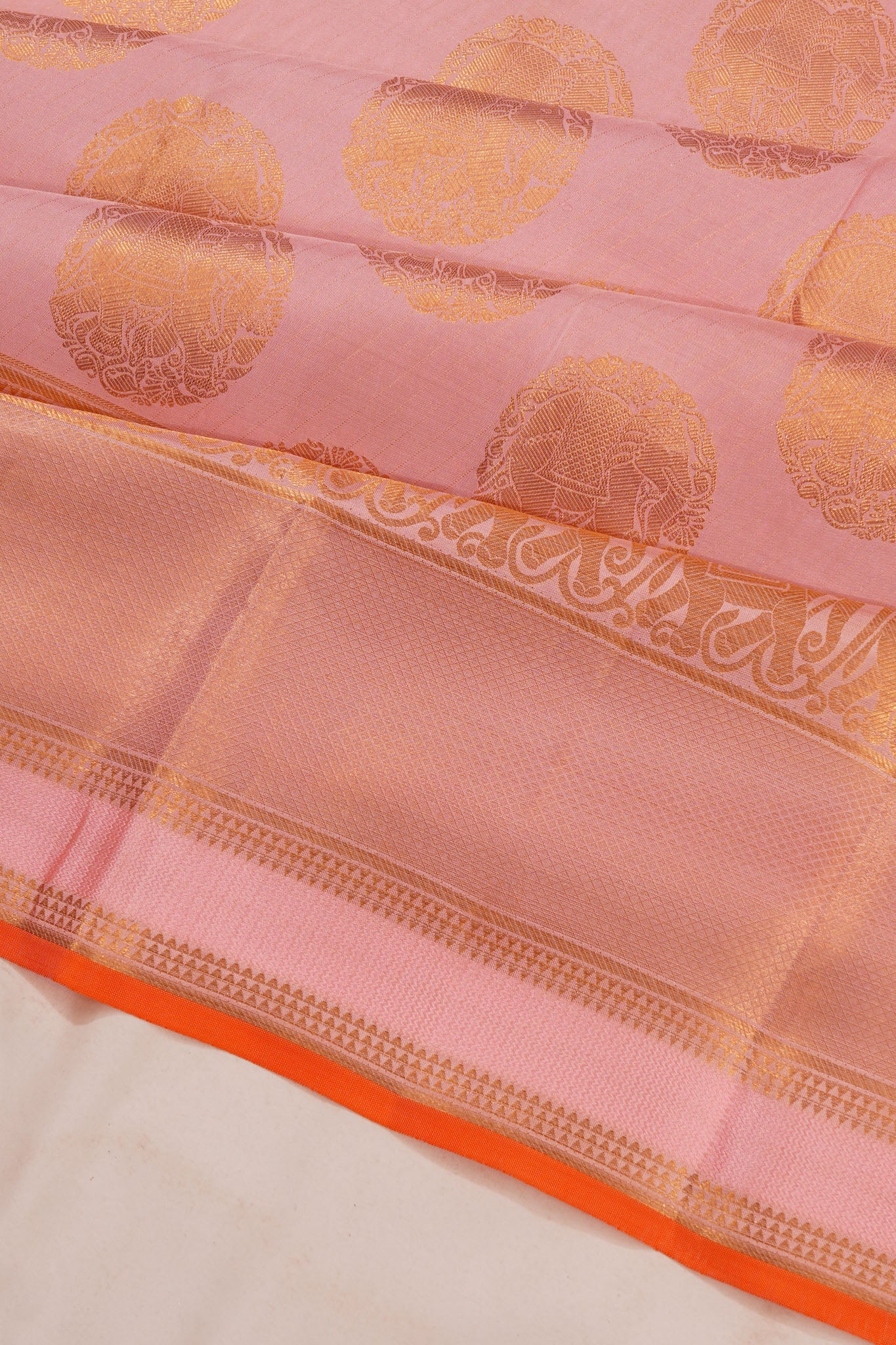 Taranga Kanchi Silk Brocade Baby Pink Saree