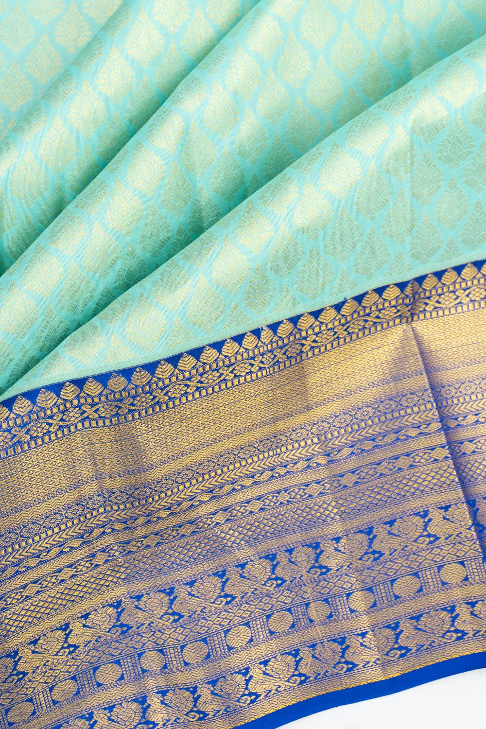 Kanchipuram Silk Brocade Sky Blue Sare