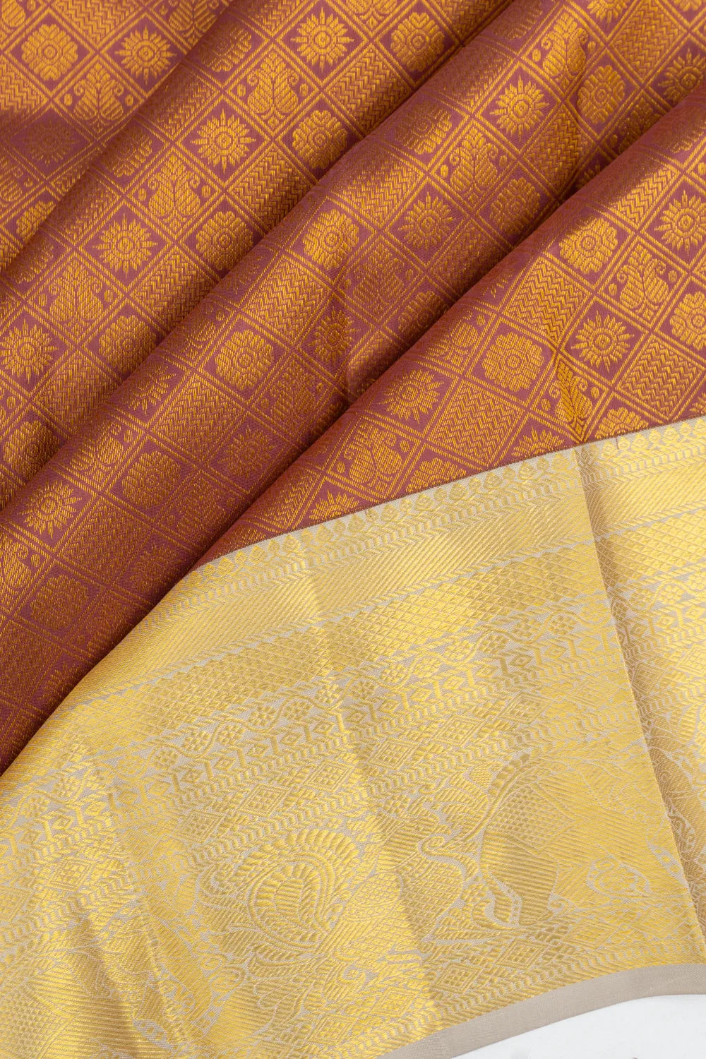 Kanchipuram Silk Brocade Purple Saree
