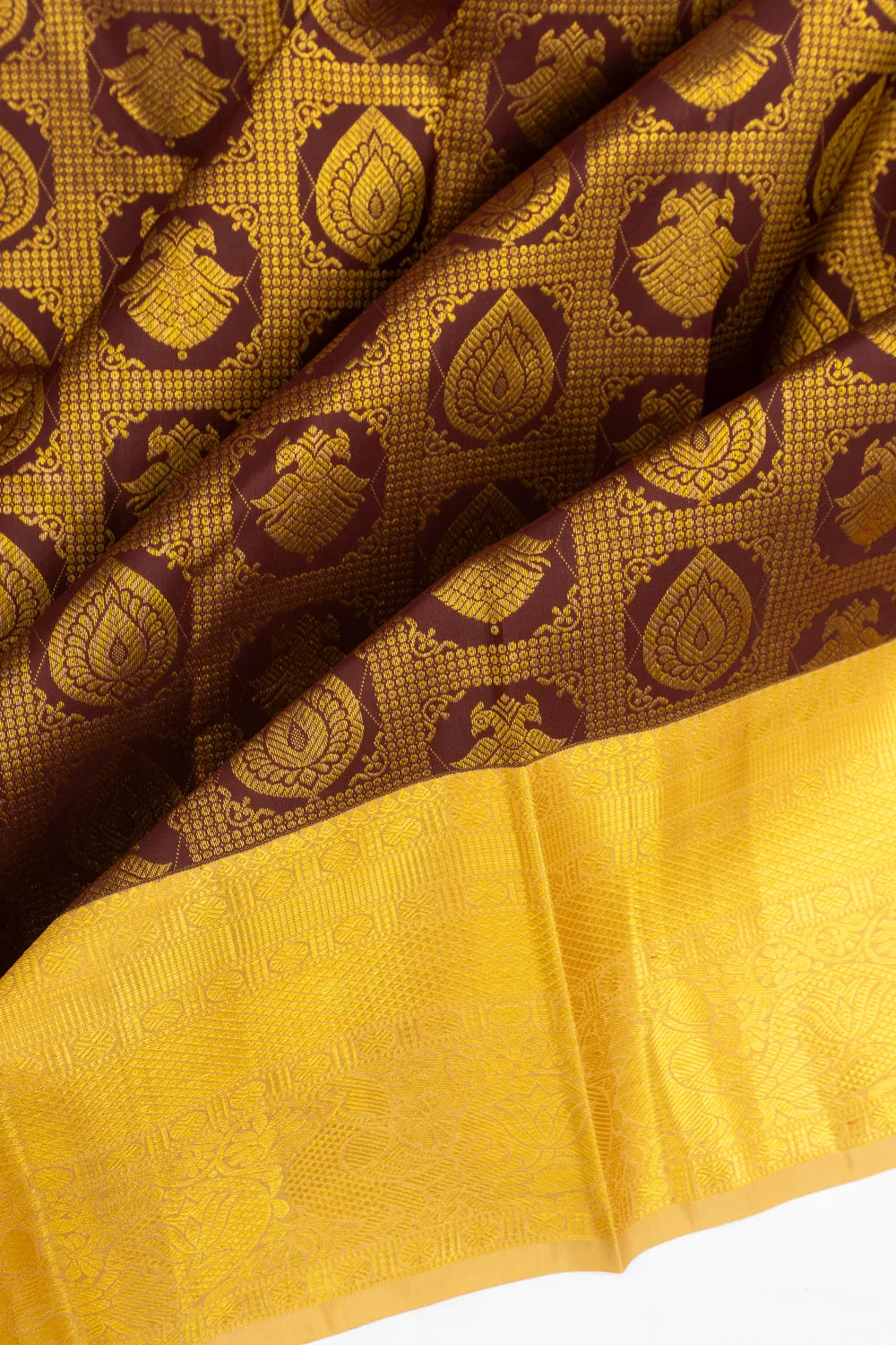 Kanchipuram Silk Brocade Burgundy Saree