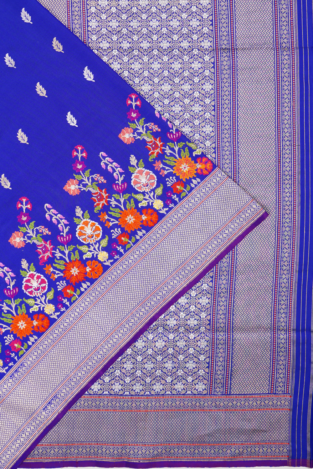 Banarasi Silk Kadwa Butta Royal Blue Saree