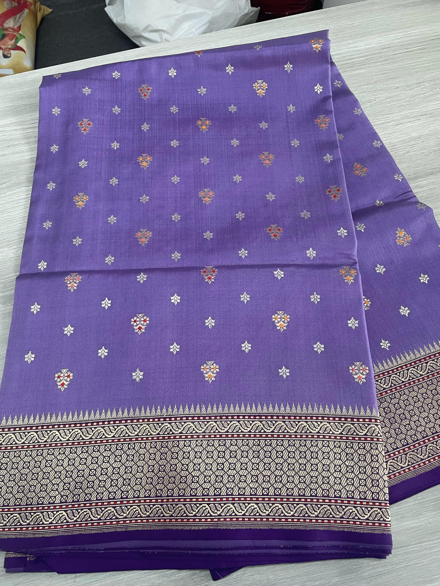 Banarasi Silk Brocade Lavender Saree