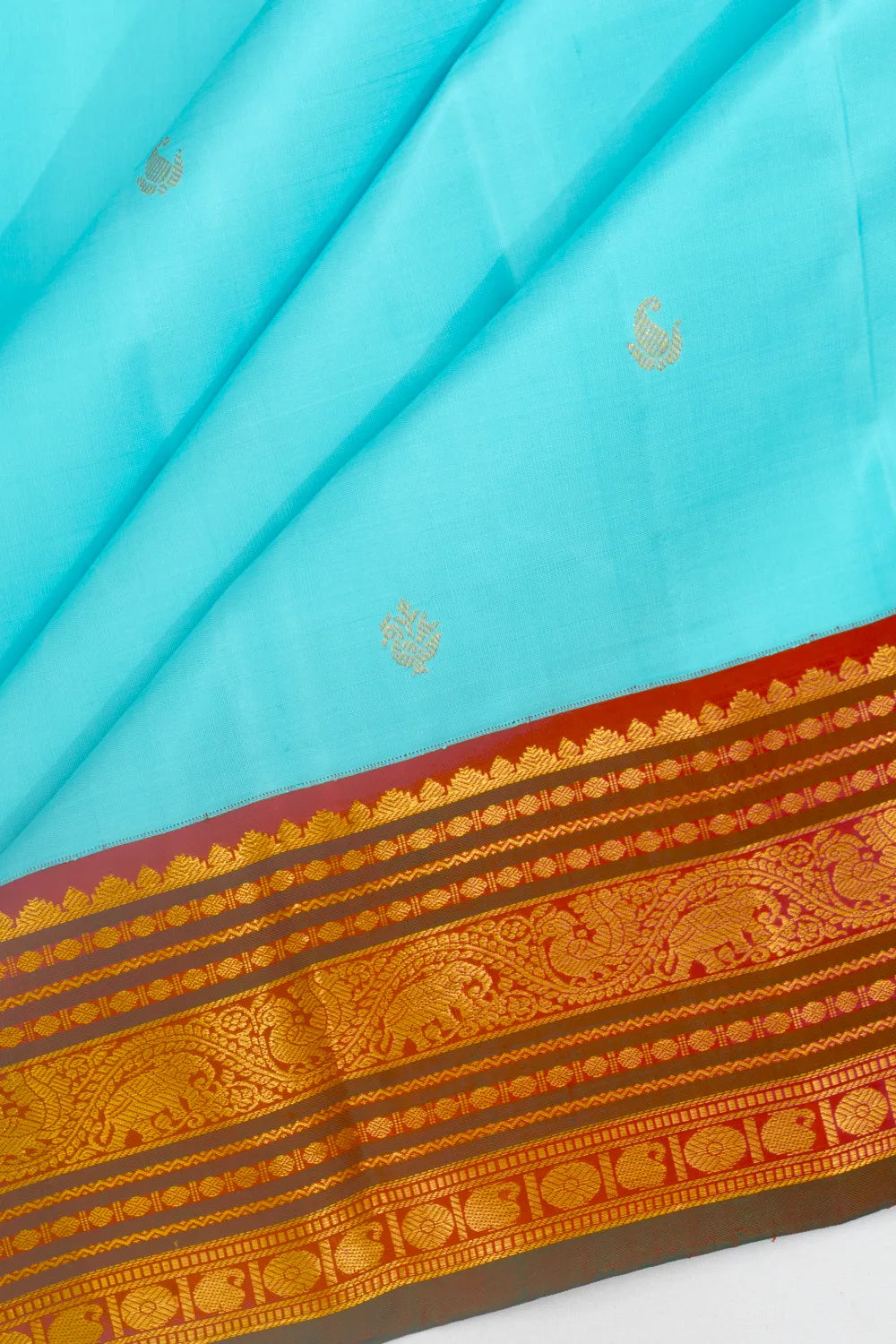 Classic Kanchipuram Silk Butta Sky Blue Saree