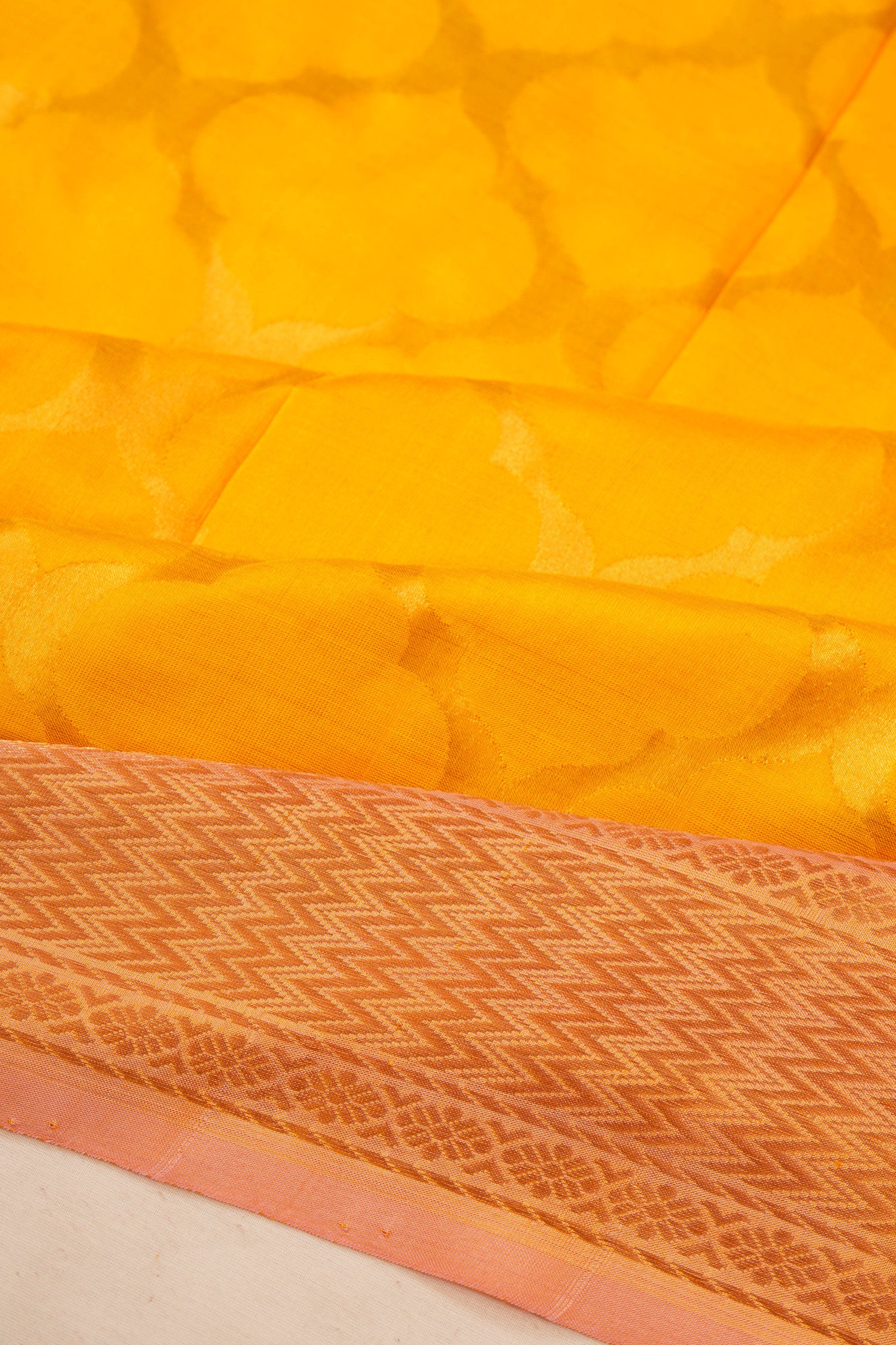 Uppada Silk Brocade Yellow Saree