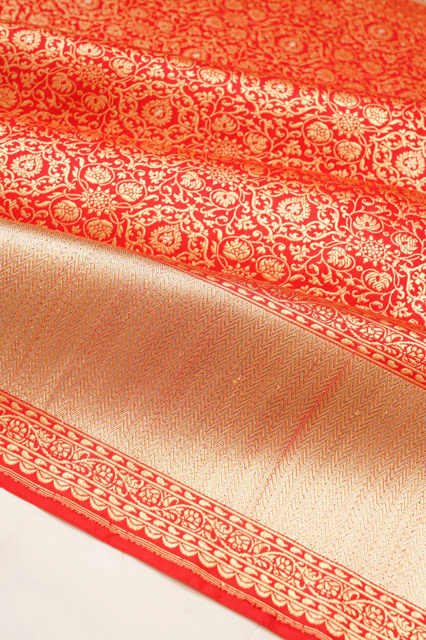 Banarasi Silk Brocade Red Saree