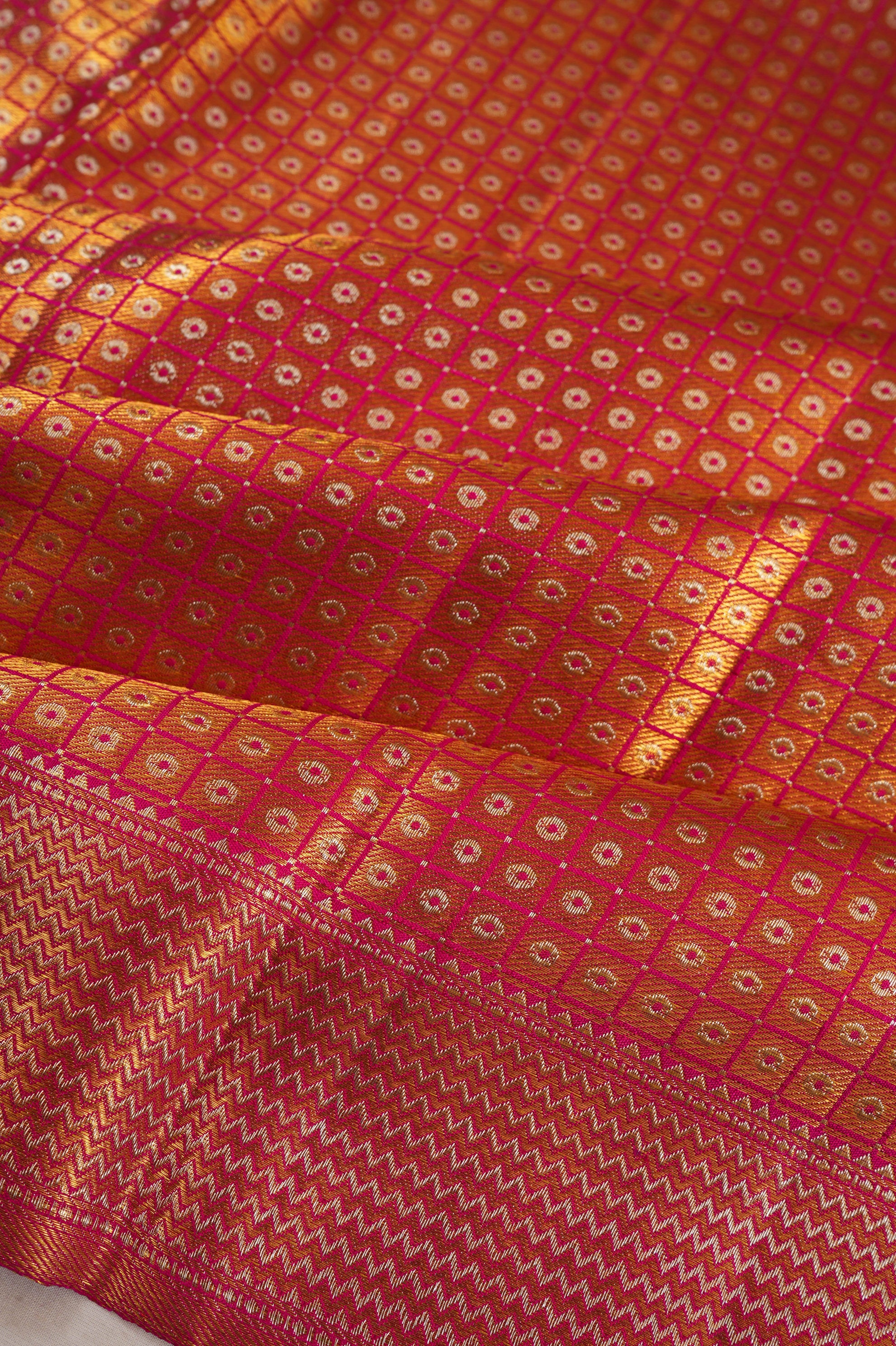 Kanchipuram Silk Tissue Brocade Pink Saree