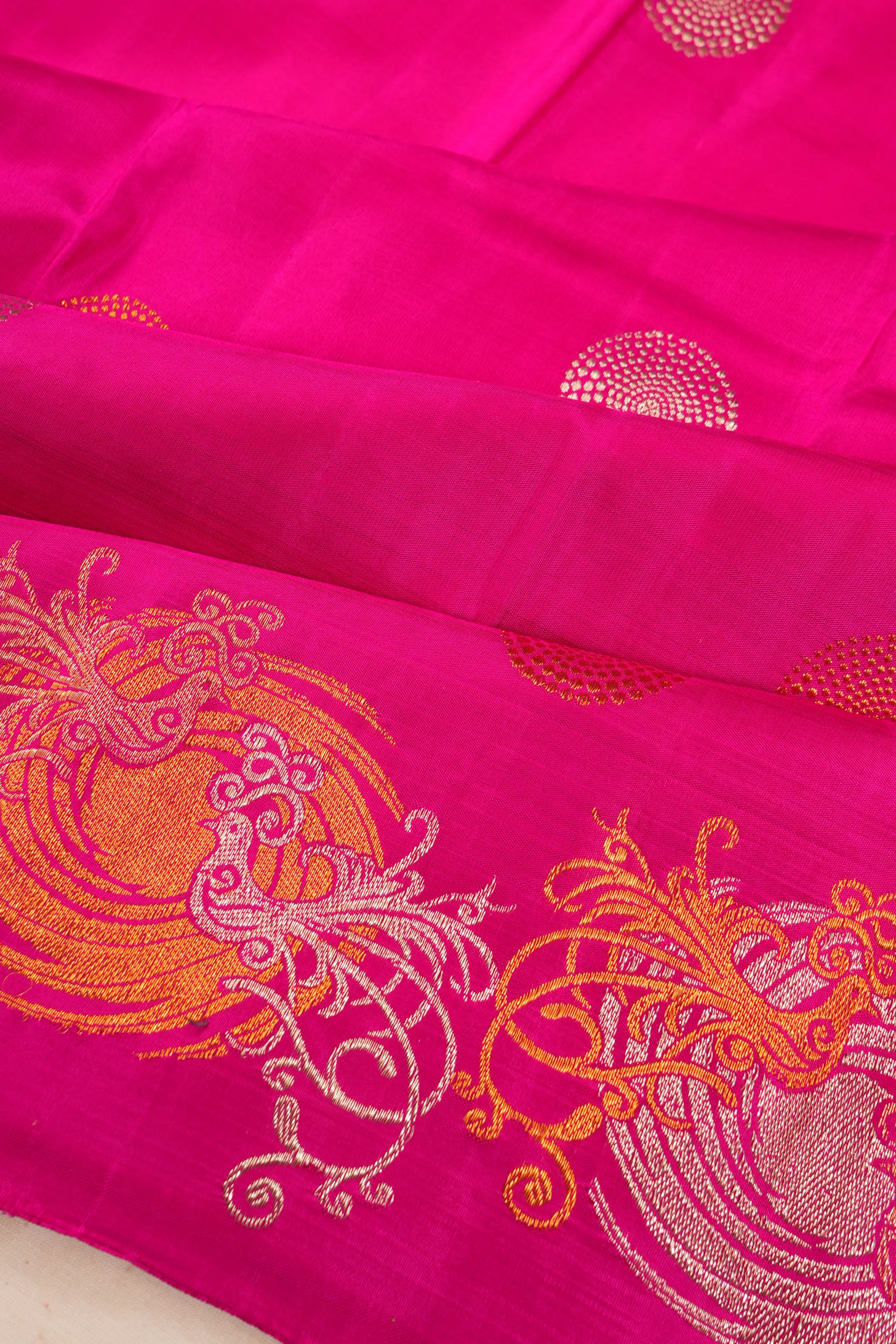 Kanchipuram Silk Butta Rani Pink Saree