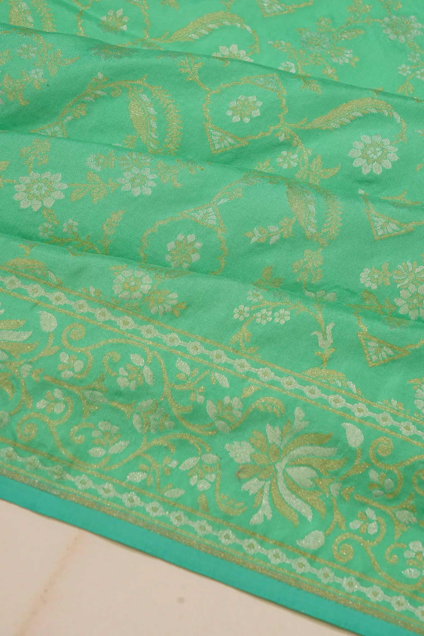 Banarasi Silk Brocade Sea Green Saree