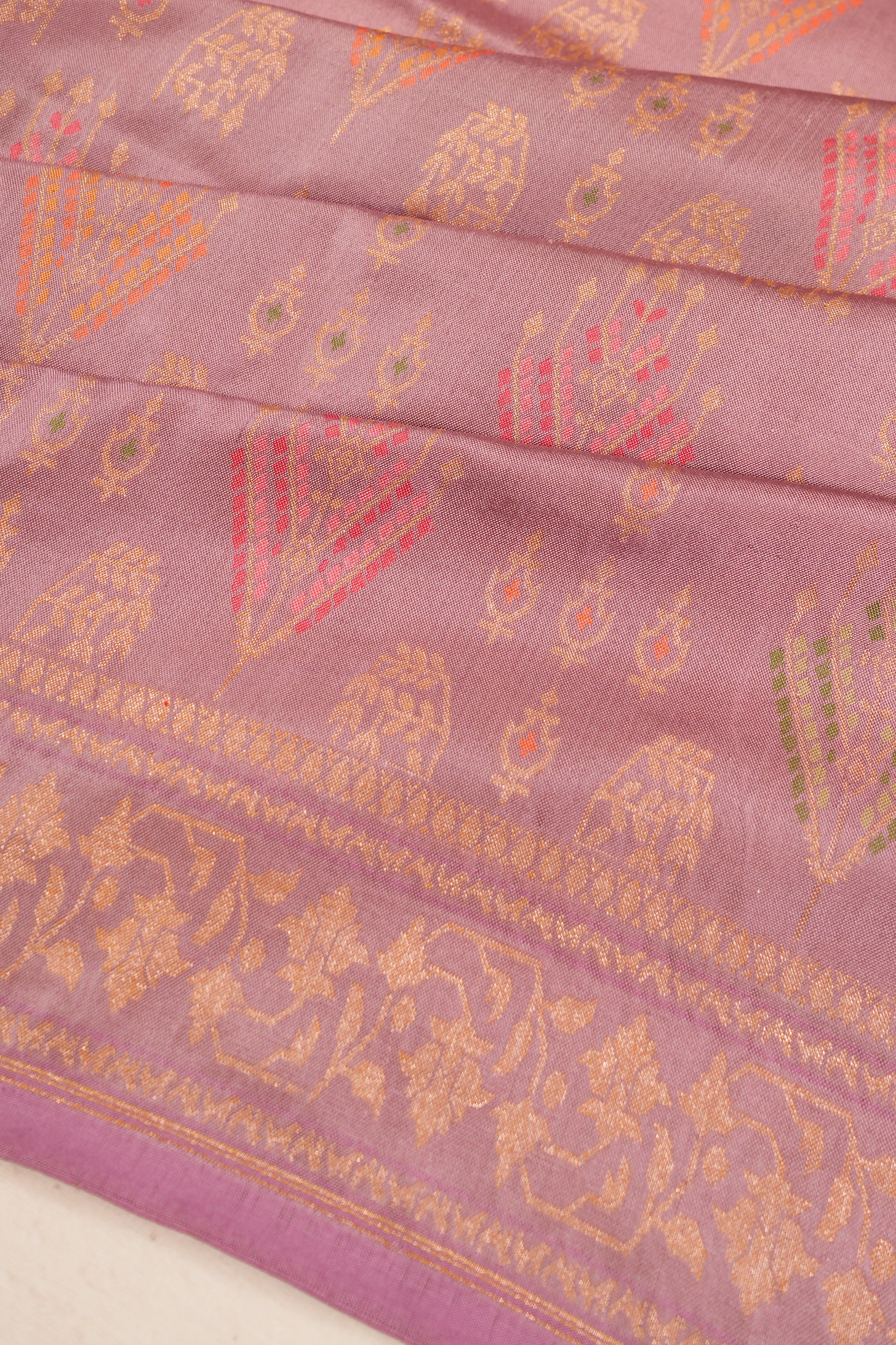 Banarasi Silk Brocade Lavender Saree
