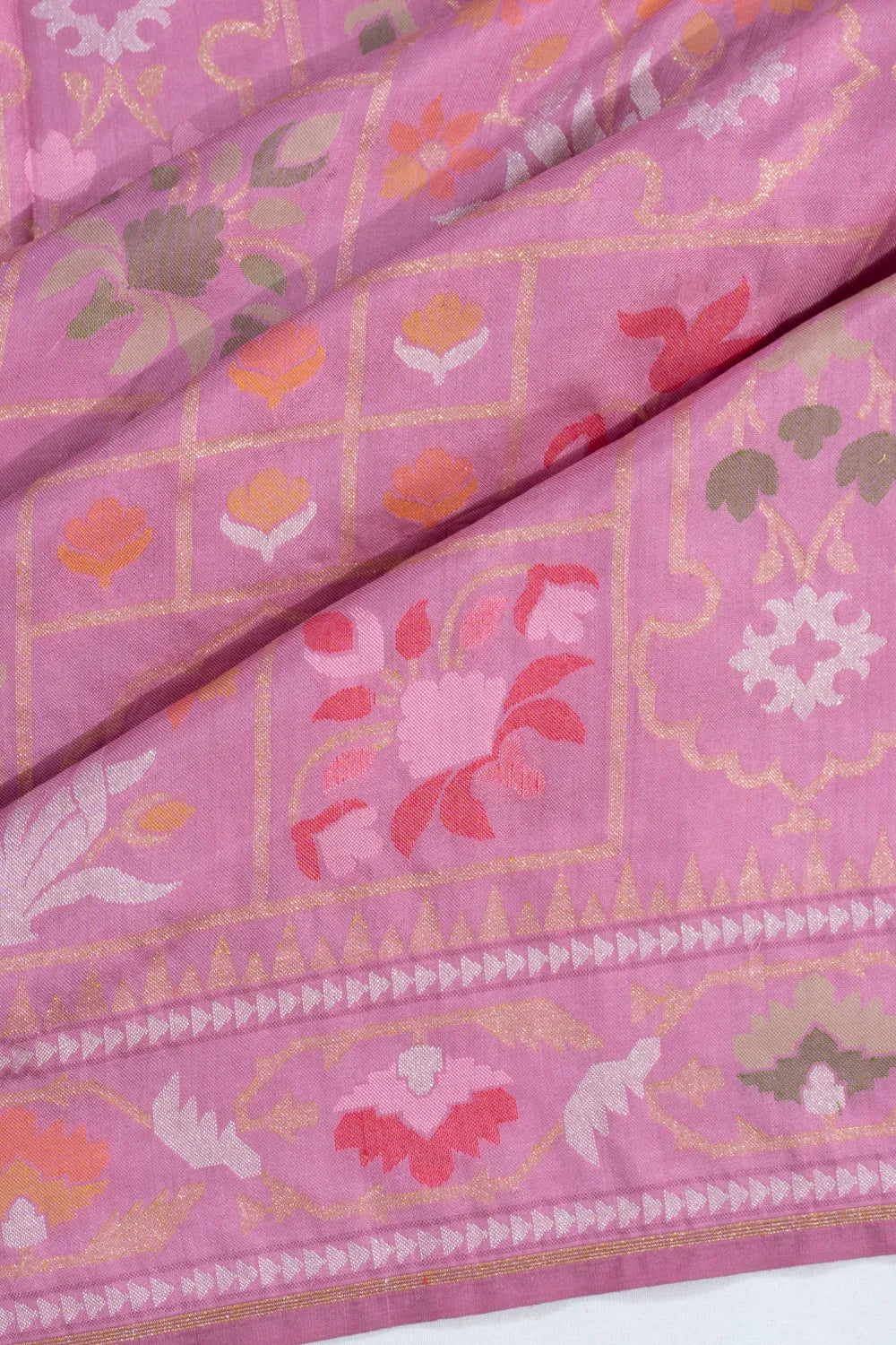 Banarasi Silk Meenakari Brocade Pink Saree