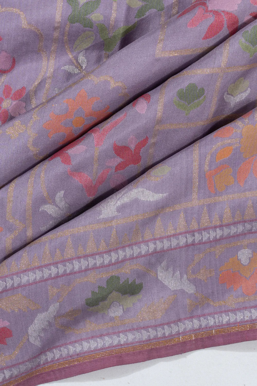 Banarasi Silk Meenakari Brocade Lilac Saree