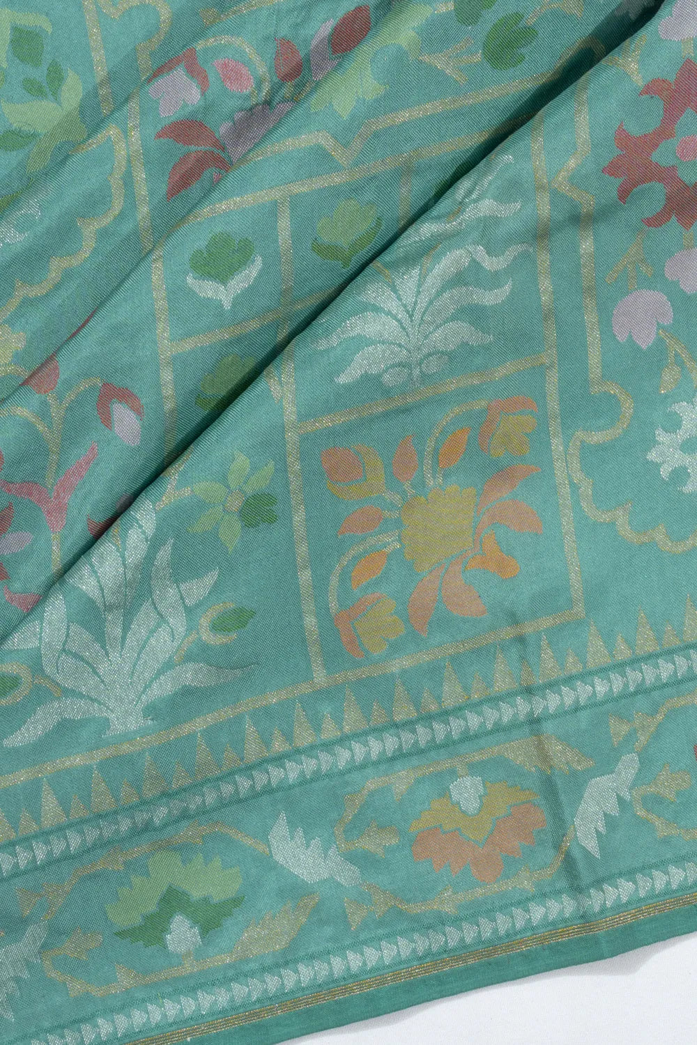 Banarasi Silk Meenakari Brocade Sea Green Saree