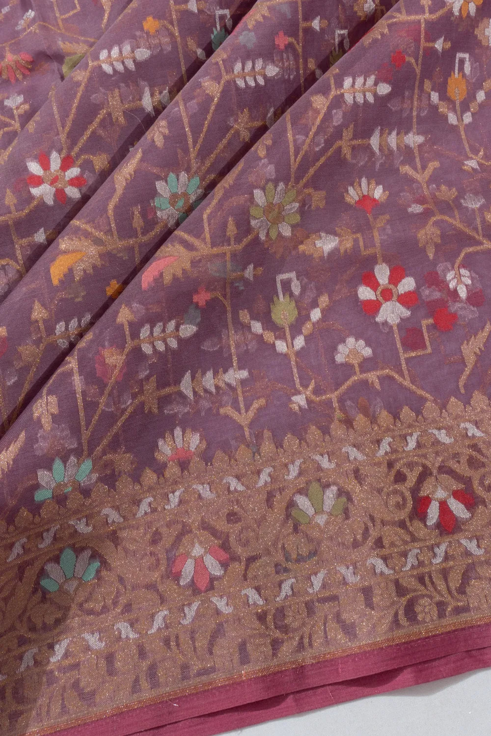 Banarasi Cotton Meenakari Brocade Lilac Saree