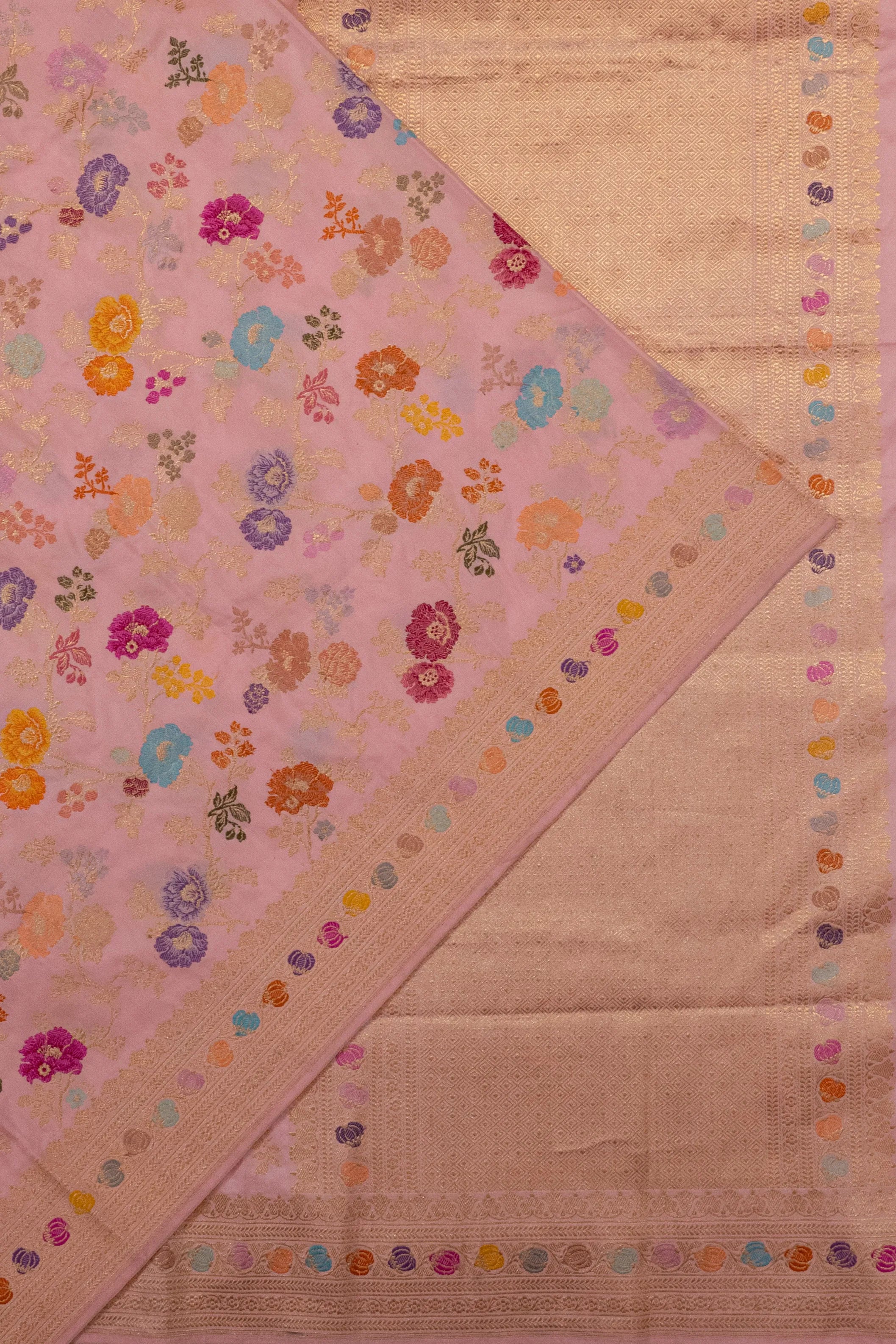 Banarasi Silk Meenakari Jaal Baby Pink Saree