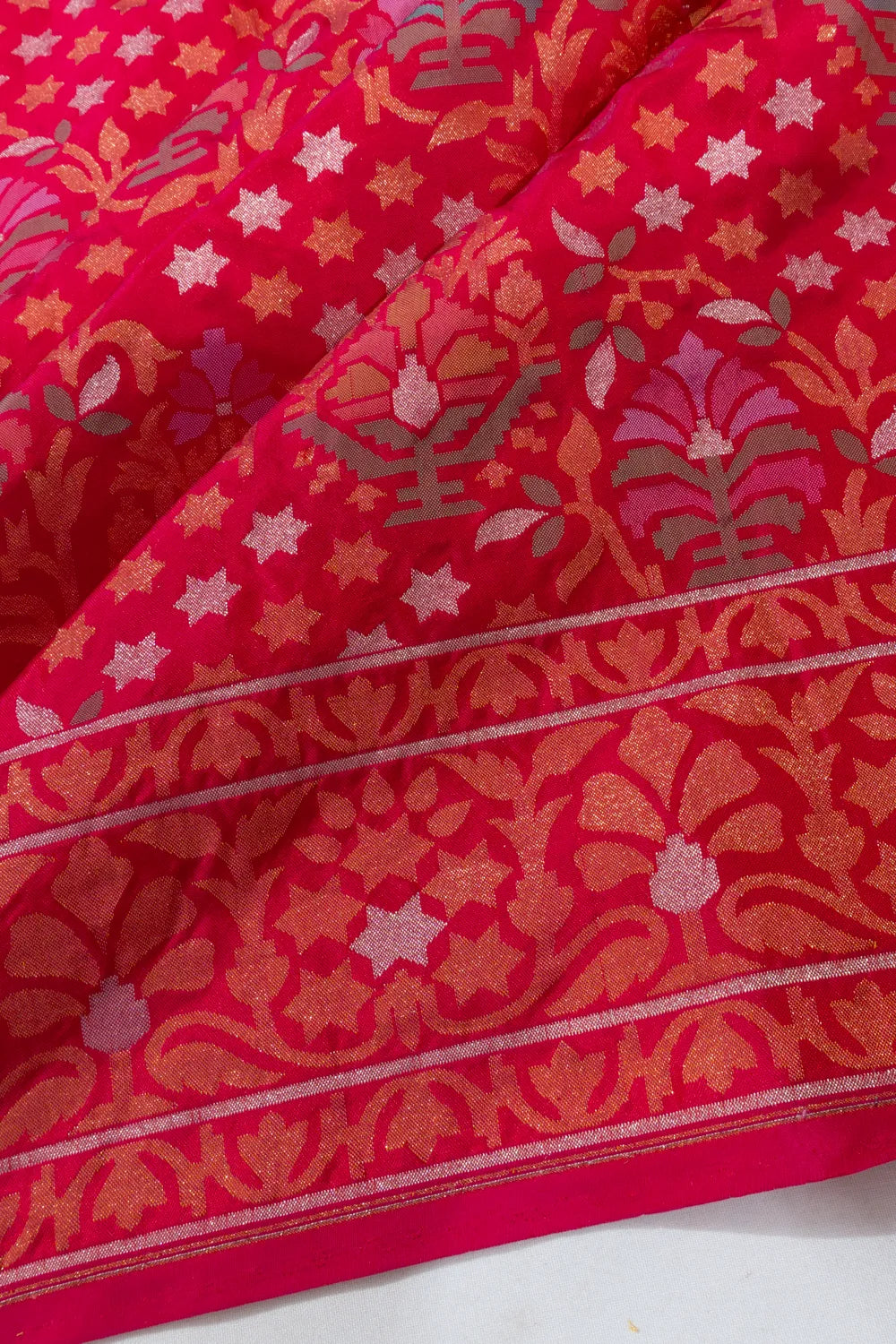 Banarasi Silk Meenakari Brocade Pink Saree