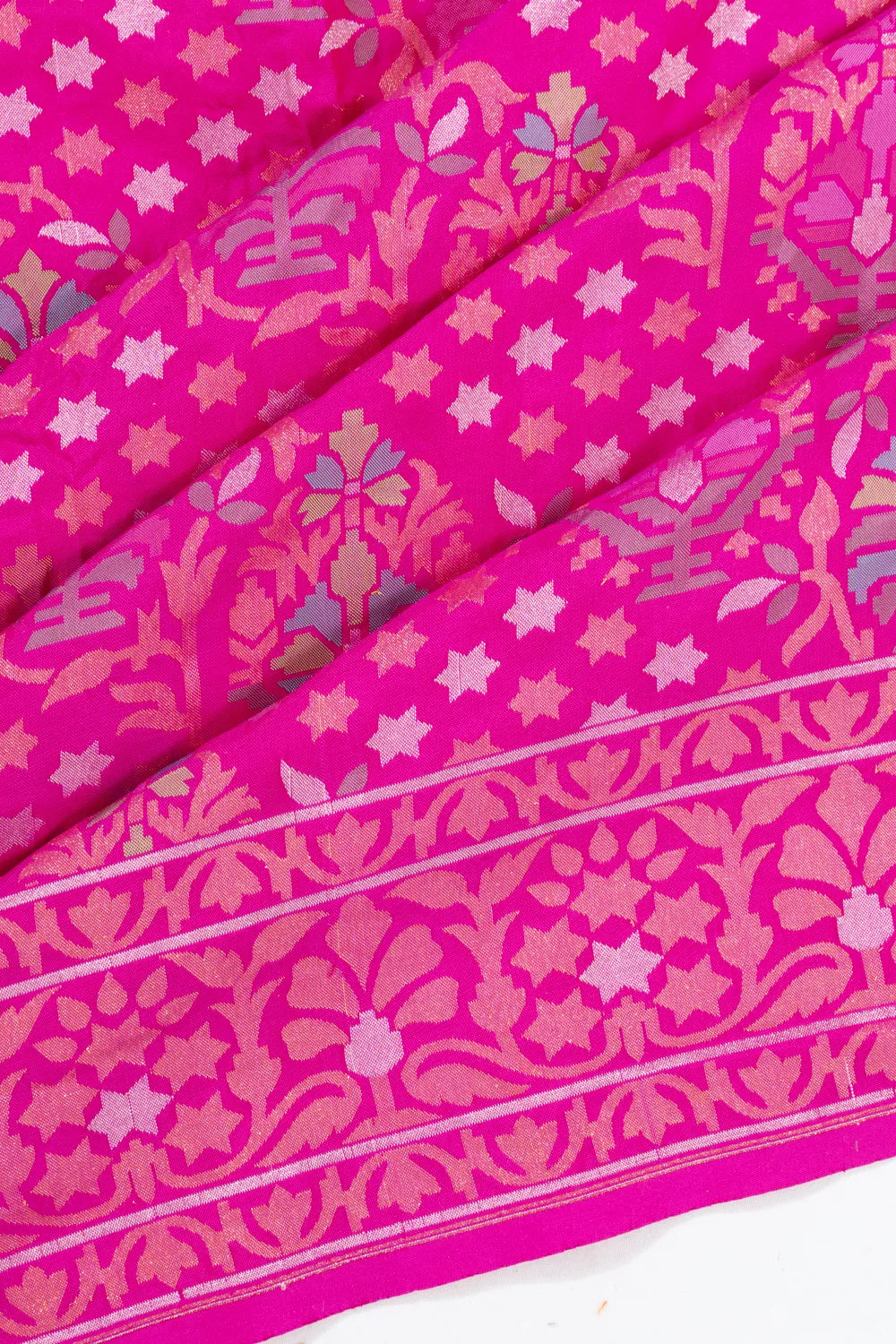 Banarasi Silk Meenakari Brocade Rani Pink Saree