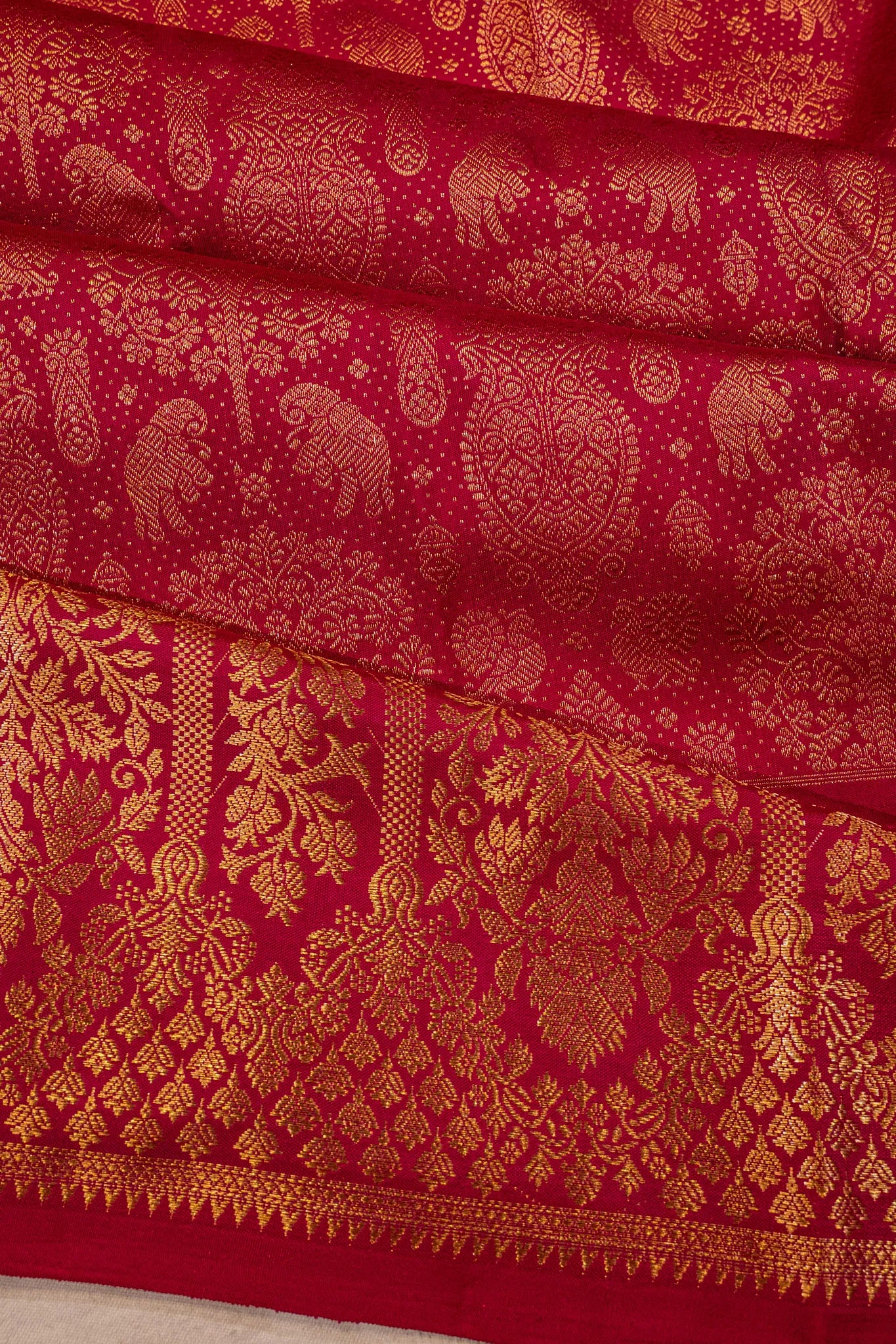 Kanchipuram Silk Brocade Pink Saree