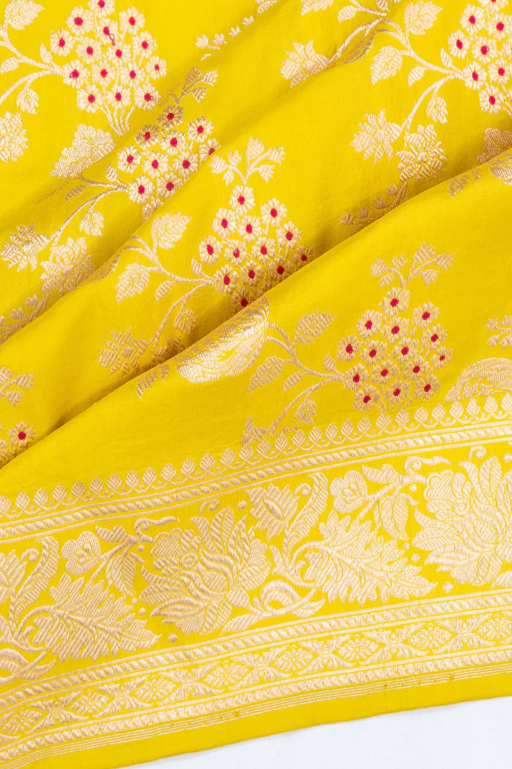 Banarasi Silk Jaal Yellow Saree