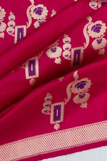 Banarasi Silk Jaal Pink Saree