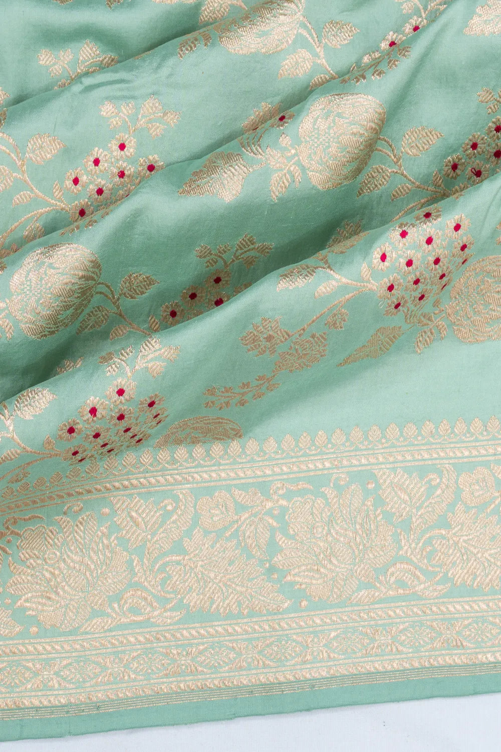 Banarasi Silk Kadwa Jaal Sea Green Saree
