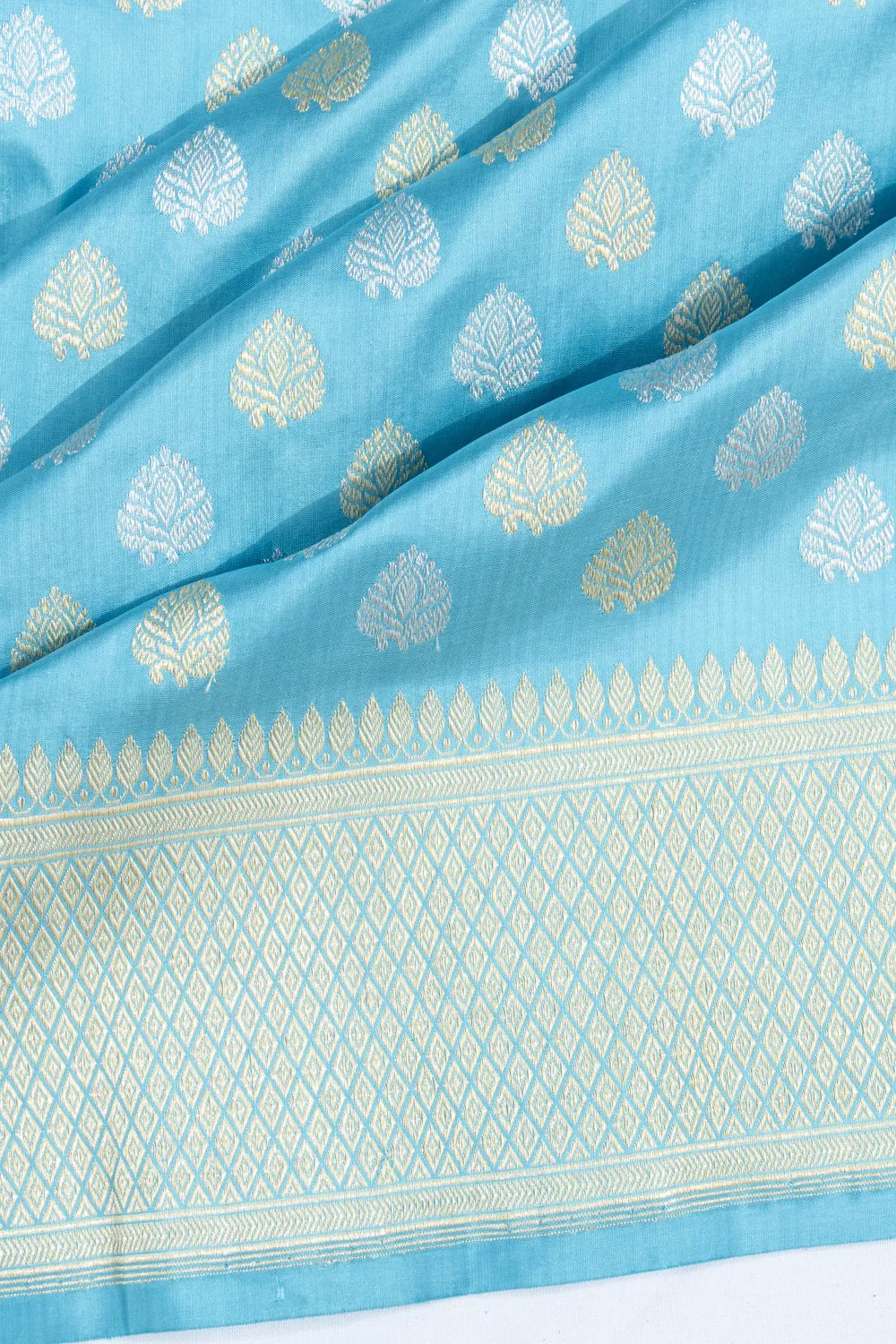 Banarasi Silk Kadwa Butta Sky Blue Saree