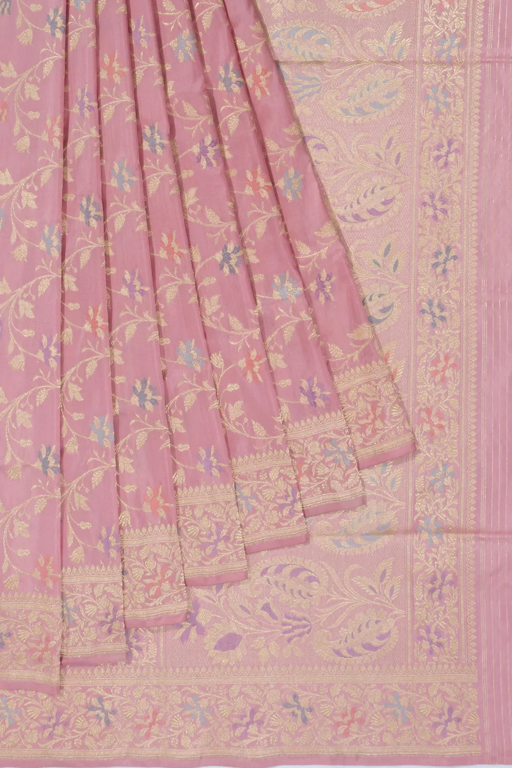 Banarasi Silk Kadwa Jaal Baby Pink Saree