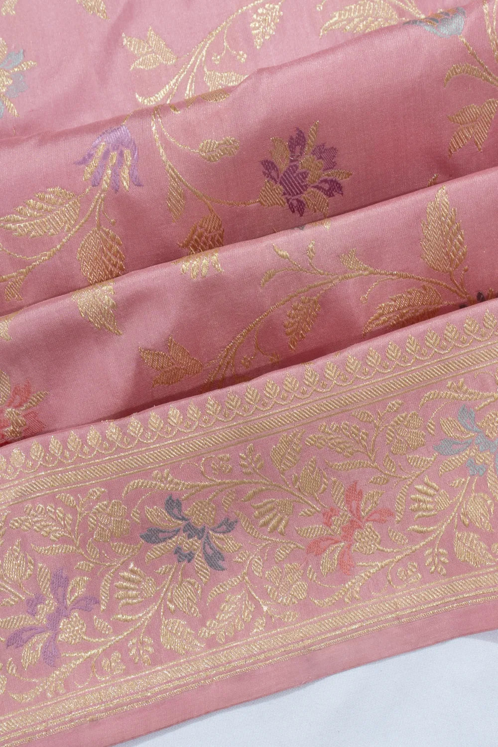 Banarasi Silk Kadwa Jaal Baby Pink Saree