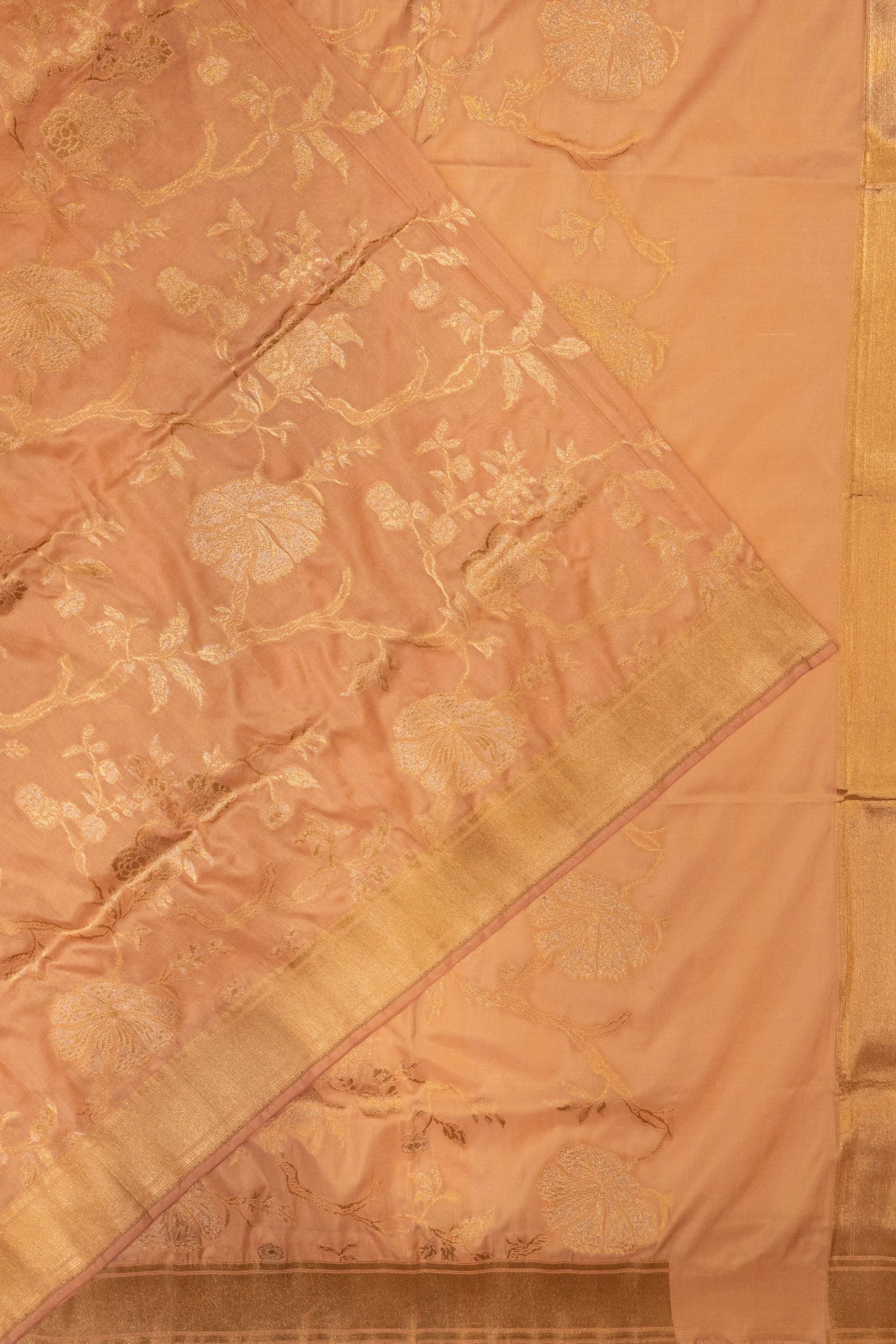 Banarasi Silk Jaal Peach Saree