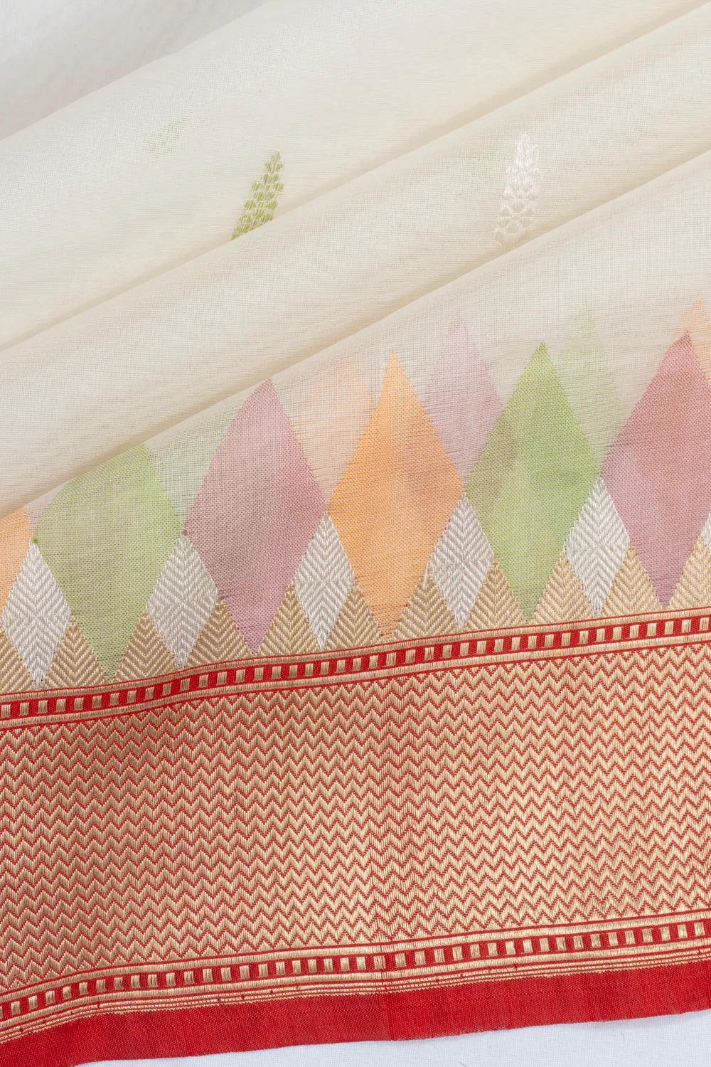 Banarasi Kora Organza Butta White Saree