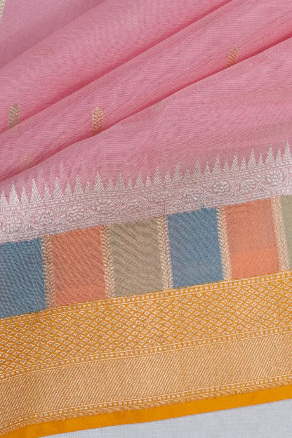 Banarasi Kora Organza Butta Baby Pink Saree