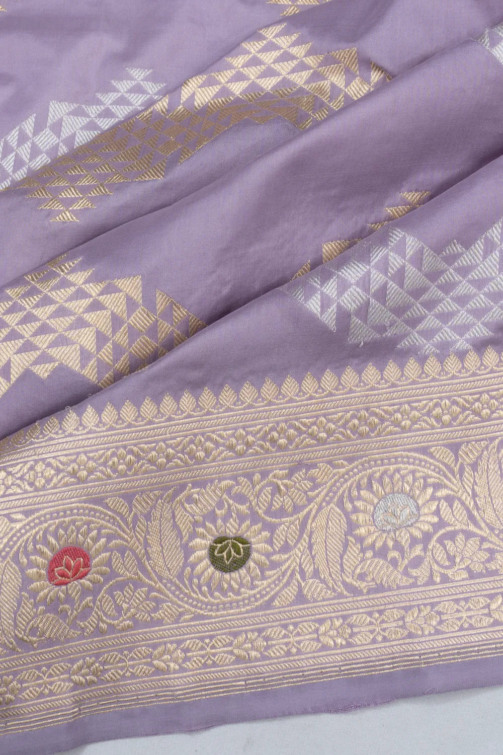 Banarasi Silk Brocade Lavender Saree