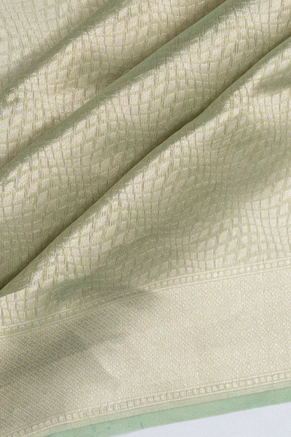 Banarasi Kora Organza Tissue Brocade Sea Green Saree