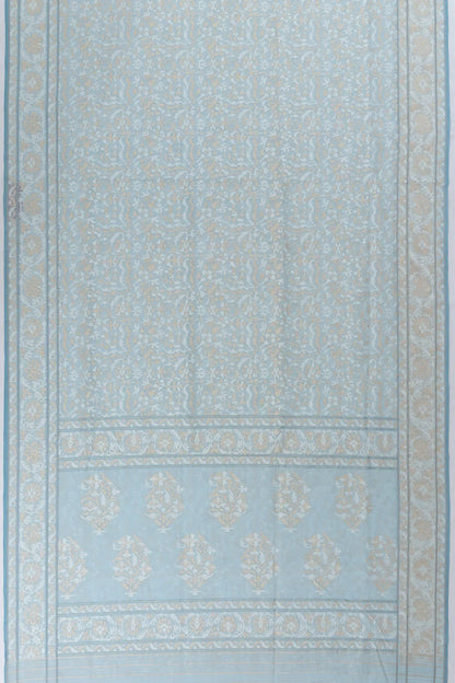 Banarasi Cotton All Over Jamdani Pastel Blue Saree