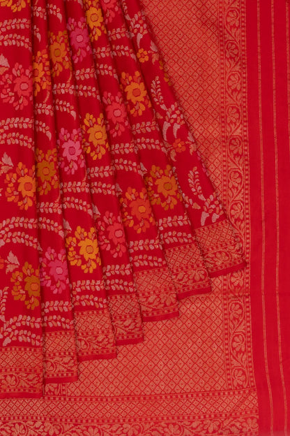 Banarasi Silk All Over Jamdani Rakthambari Red Saree