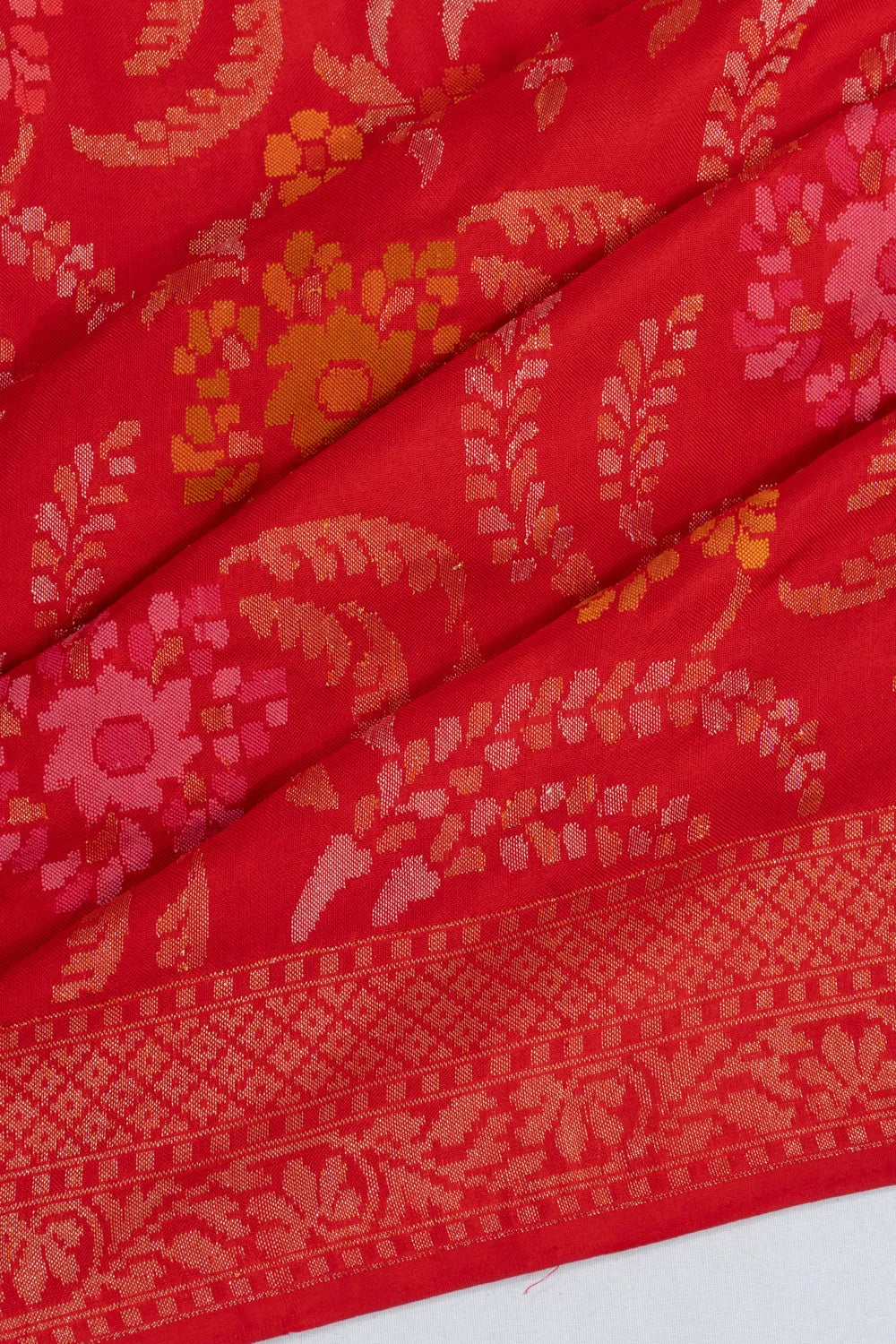 Banarasi Silk All Over Jamdani Rakthambari Red Saree