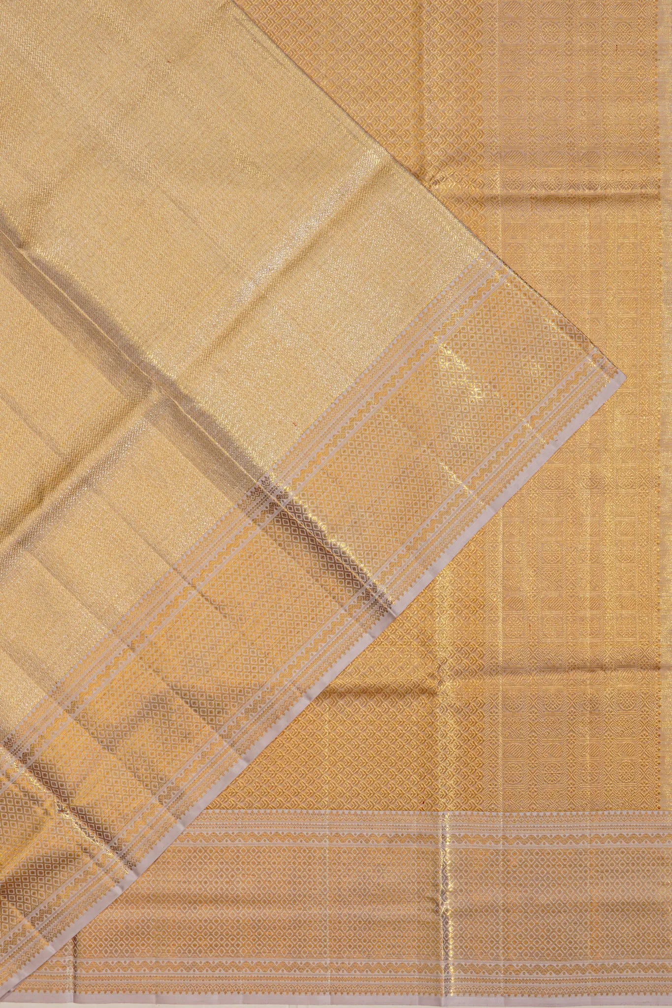 Kanchipuram Silk Tissue Brocade Gold Saree