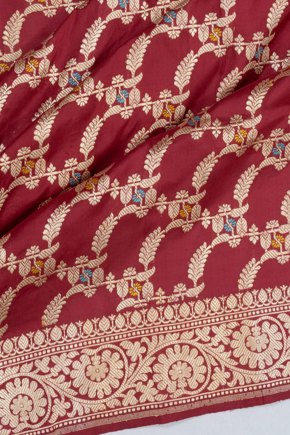 Banarasi Silk Kadwa Jaal Maroon Saree