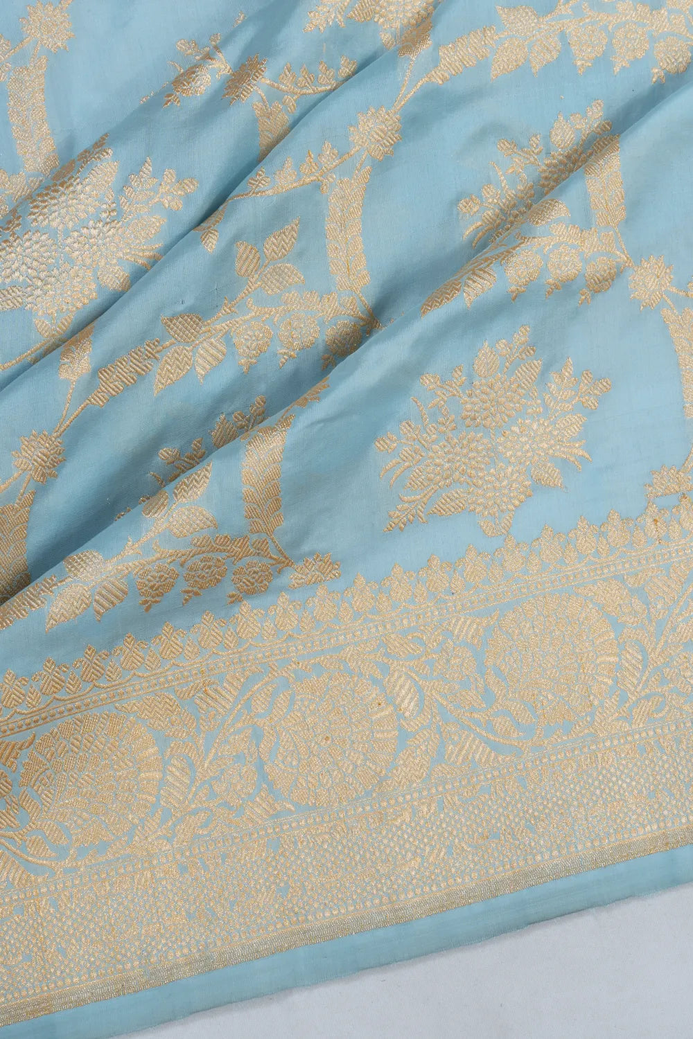 Banarasi Silk Kadwa Jaal Sky Blue Saree