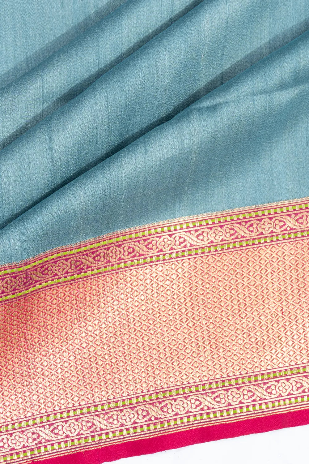 Banarasi Tussar Plain Blue Saree