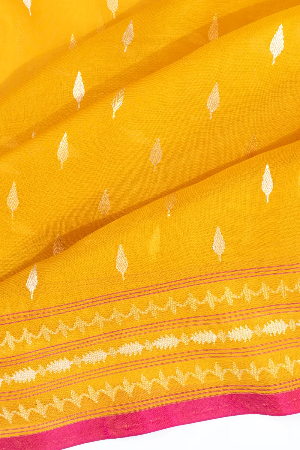 Banarasi Kora Organza Butta Yellow Saree