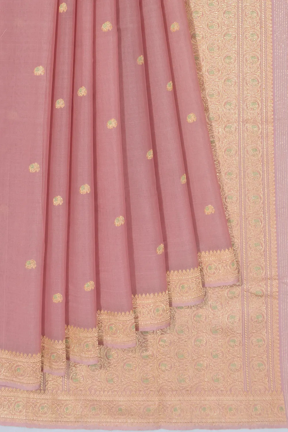 Banarasi Cotton Butta Baby Pink Saree
