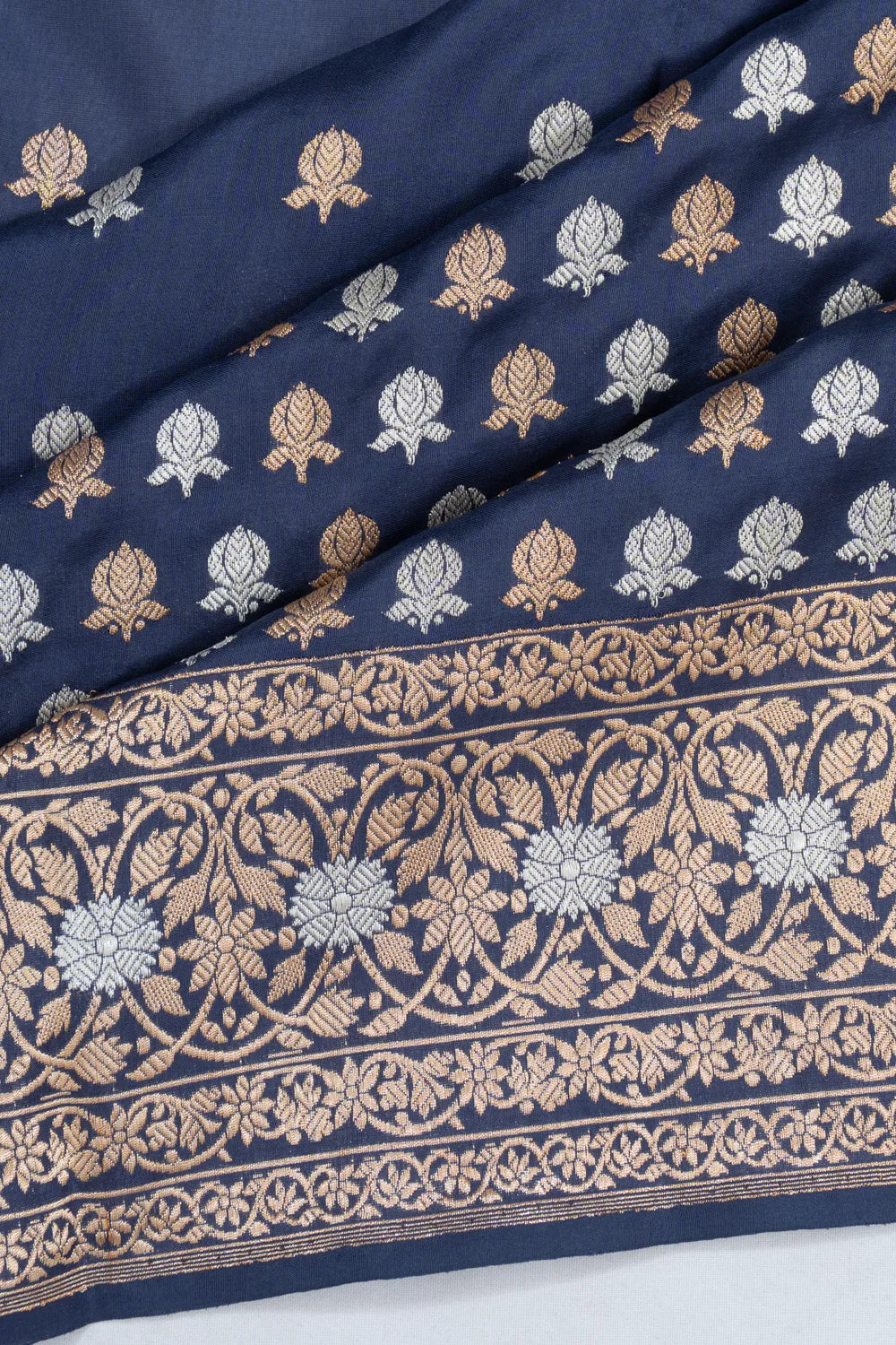 Banarasi Silk Butta Dark Blue Saree